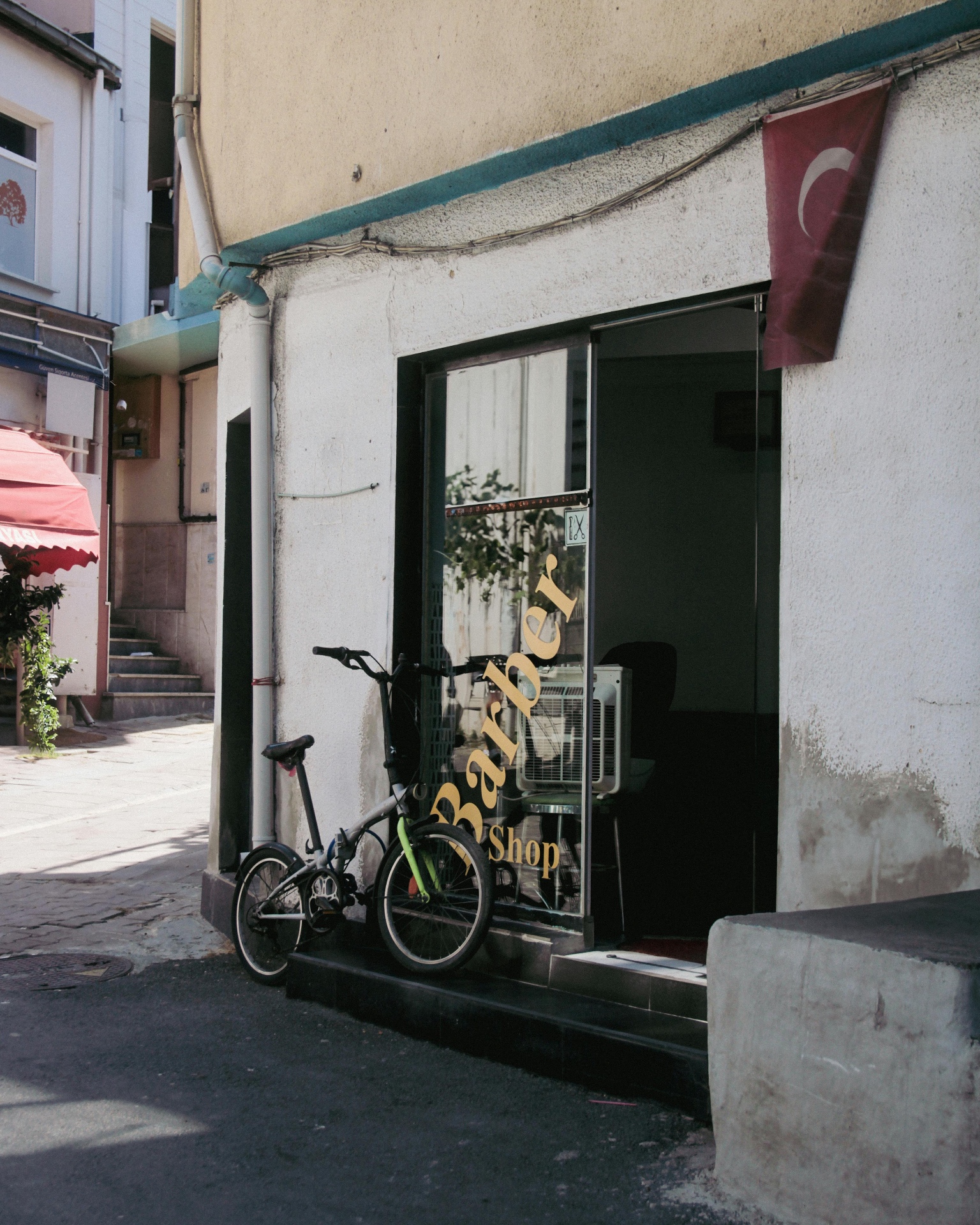 Classic barbershop entrance